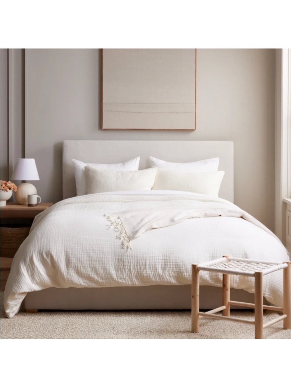 NWOT QUINCE Organic Airy Gauze Duvet Cover Set King/Cal King Undyed 6020